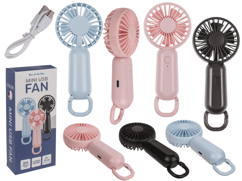 Mini-USB- Fan, approx. 6 x 15 cm, 3 colors ass.,