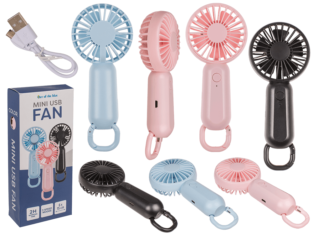 Mini-USB- Fan, approx. 6 x 15 cm, 3 colors ass.,