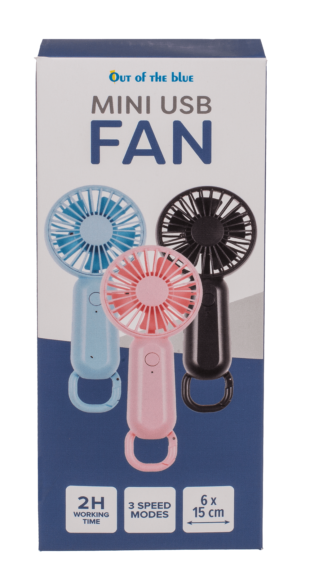 Mini-USB- Fan, approx. 6 x 15 cm, 3 colors ass.,