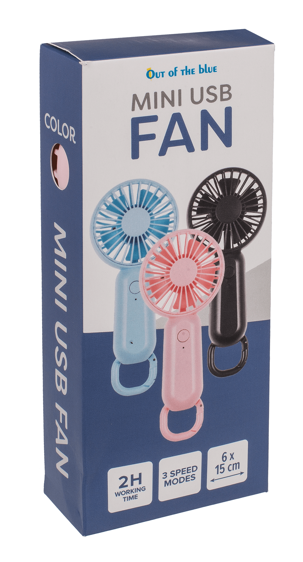 Mini-USB- Fan, approx. 6 x 15 cm, 3 colors ass.,