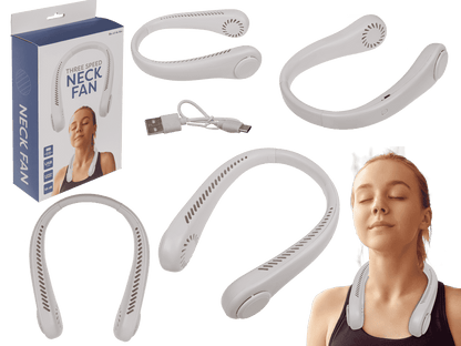 Neck fan, 21 x 16 cm, white,