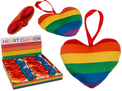 Plush heart in rainbow colours, Pride,