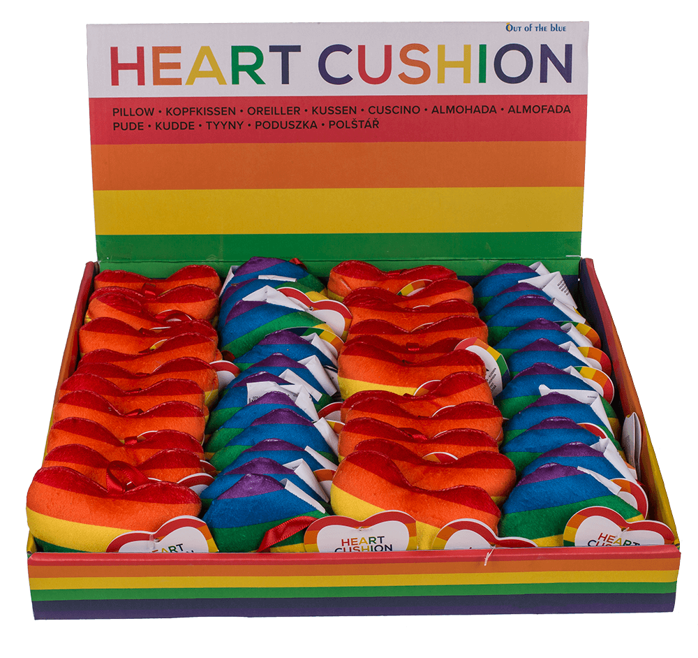 Plush heart in rainbow colours, Pride,