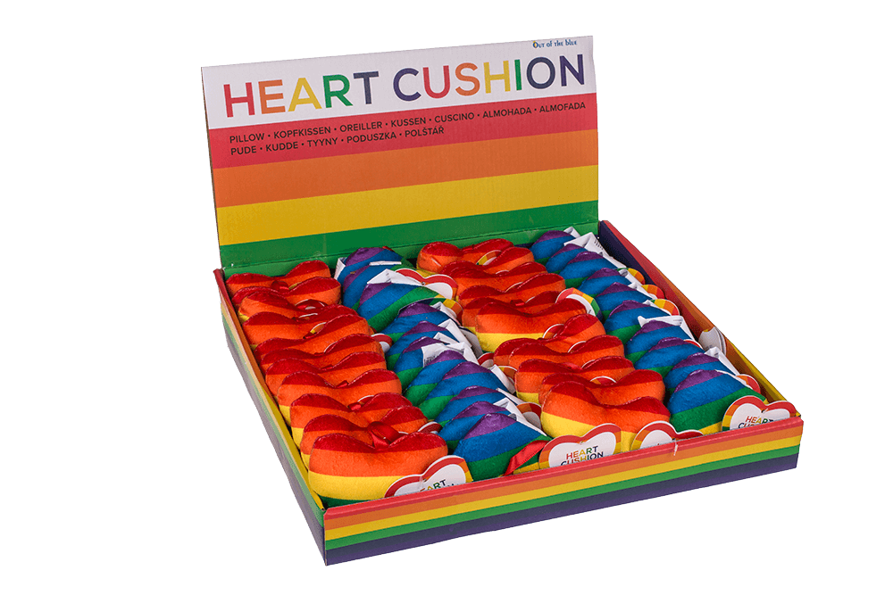 Plush heart in rainbow colours, Pride,
