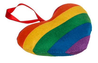 Plush heart in rainbow colours, Pride,