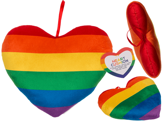 Plush heart in rainbow colours, Pride,