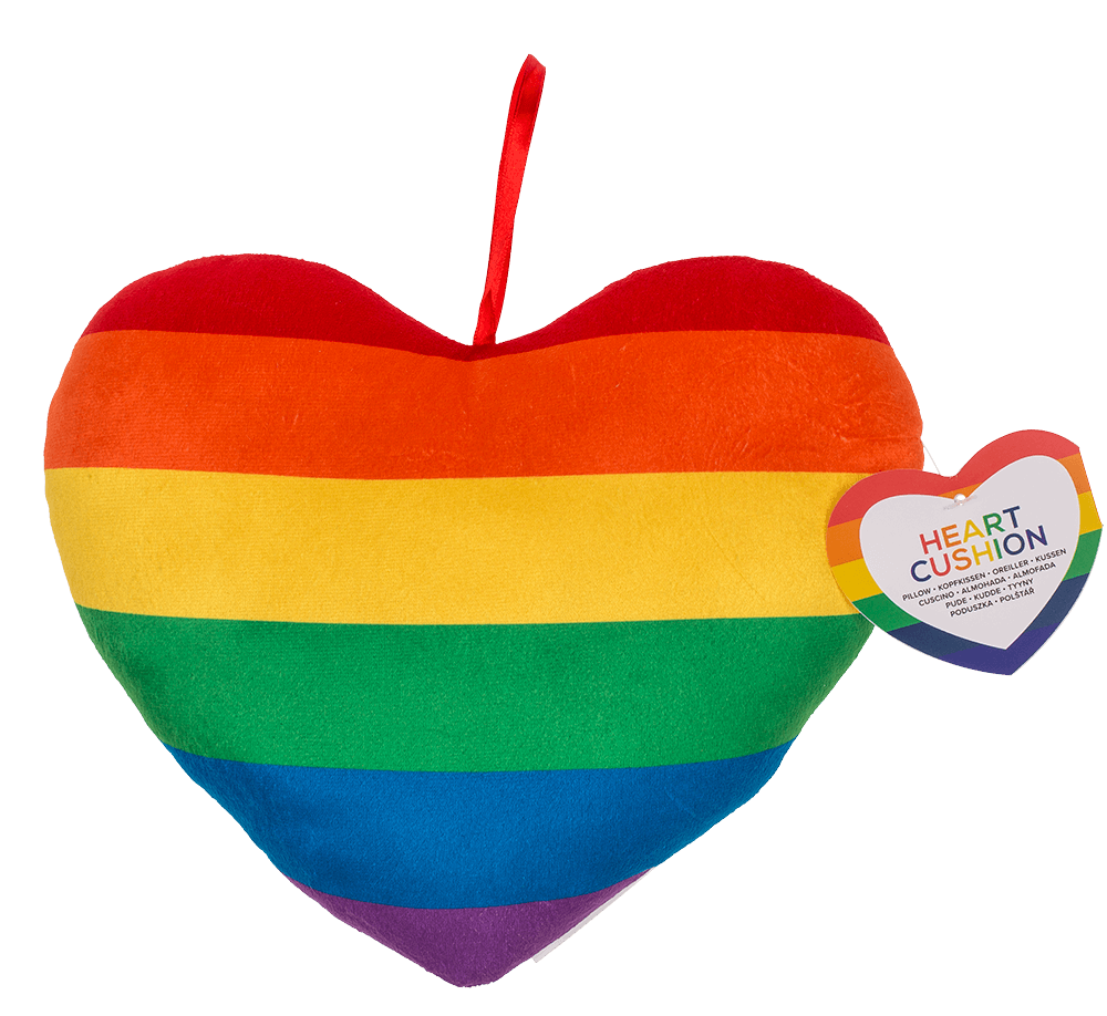 Plush heart in rainbow colours, Pride,