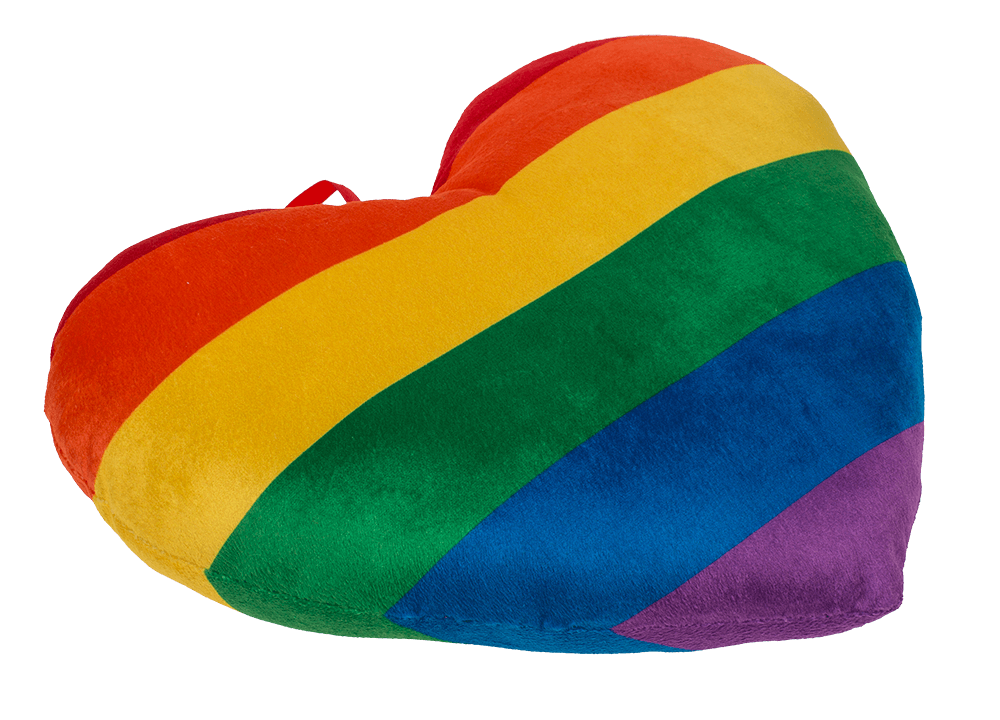 Plush heart in rainbow colours, Pride,