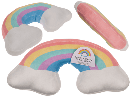 Plush rainbow cushion, Pastel,