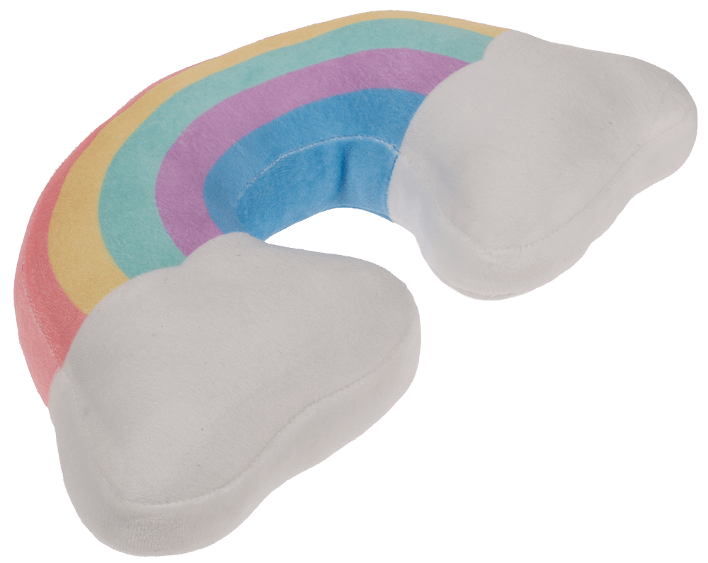 Plush rainbow cushion, Pastel,