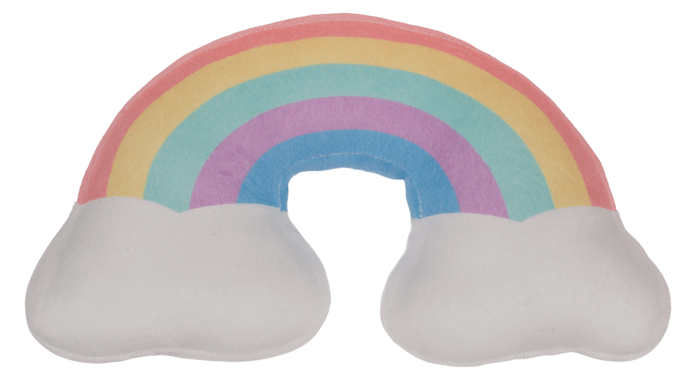 Plush rainbow cushion, Pastel,