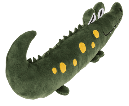 Plush cushion, crocodile,