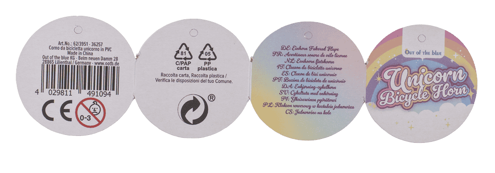 Bicycle Horn, Unicorn, 14 cm,