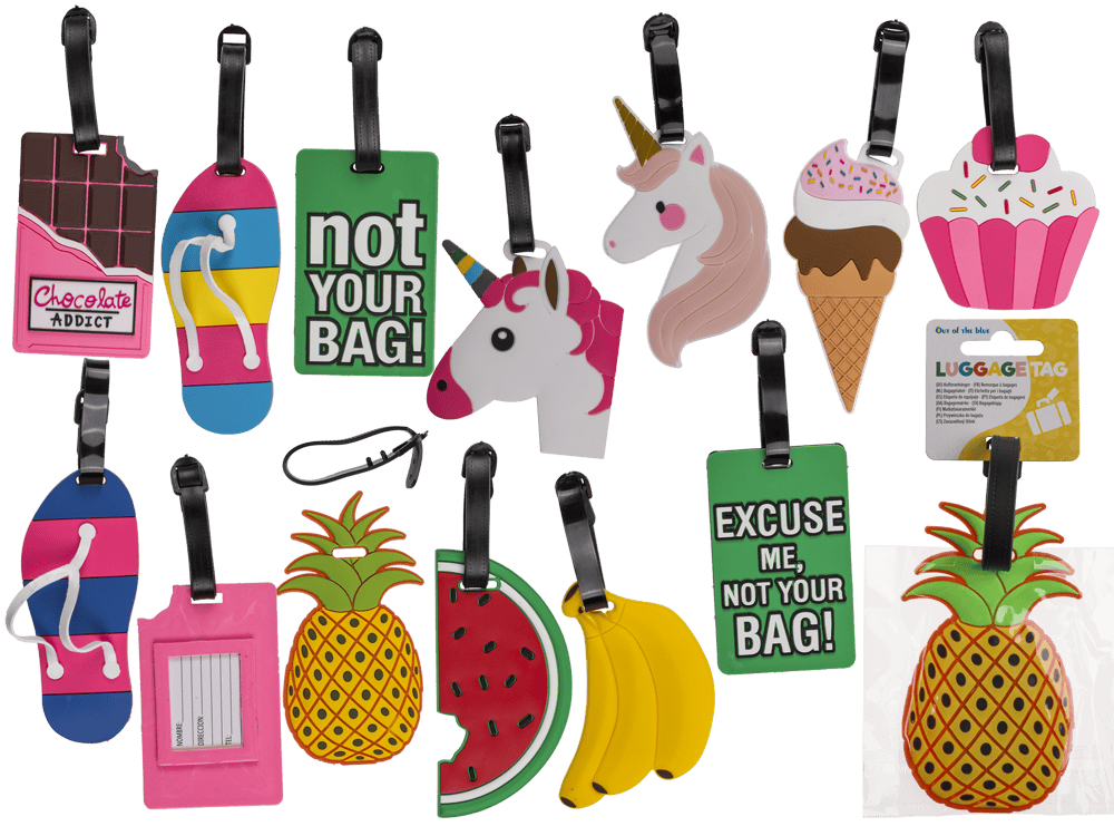 Plastic luggage tags, Fancy Collection,