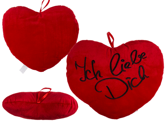 Red plush heart, Ich liebe Dich,