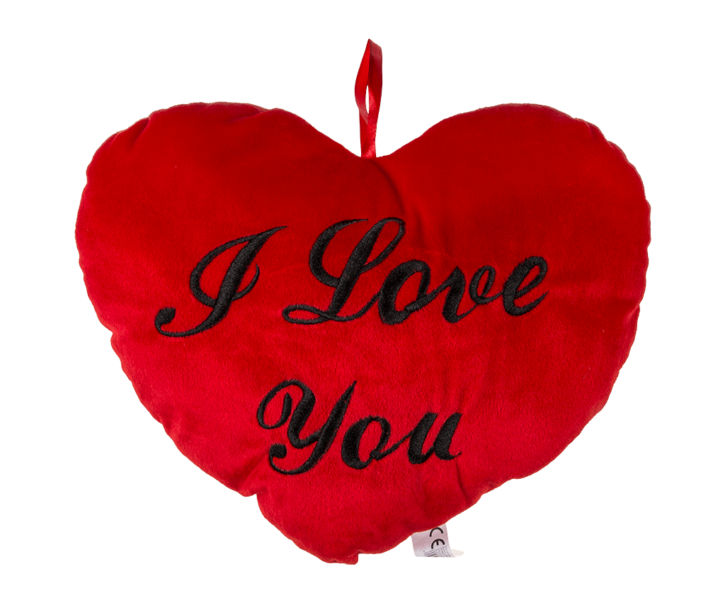Red  plush heart, I love you,