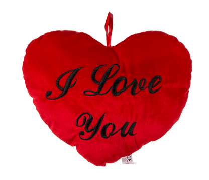 Red  plush heart, I love you,