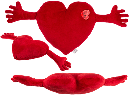 Red plush heart with arms,