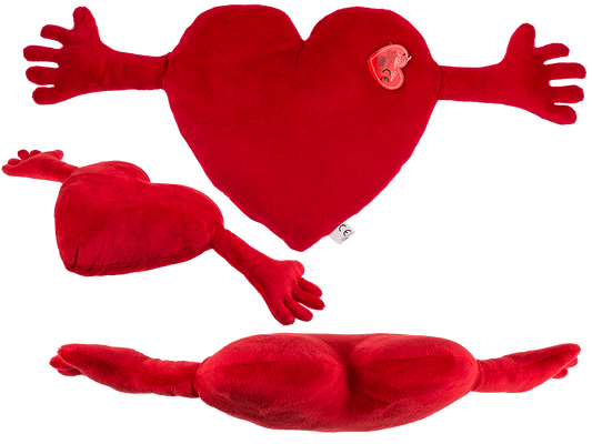 Red plush heart with arms,