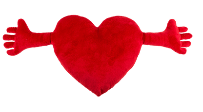 Red plush heart with arms,