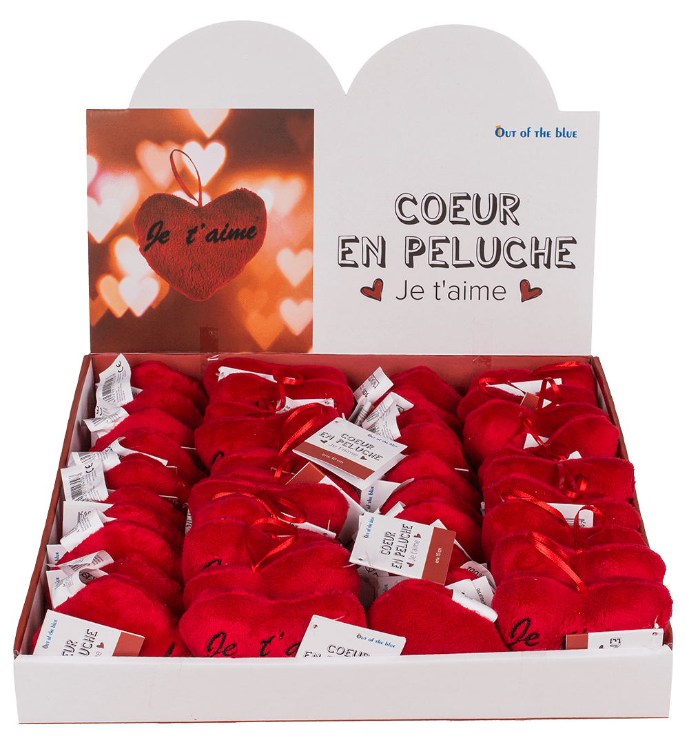 Red plush heart , Je t' aime,