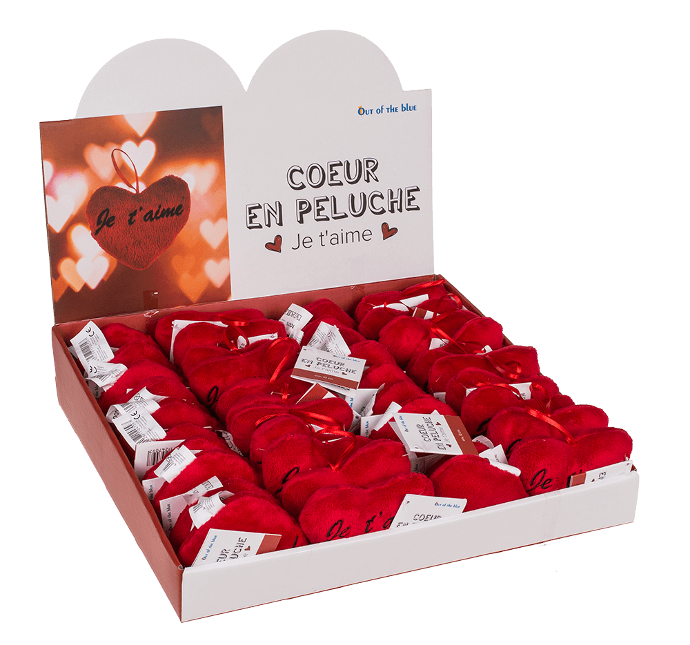 Red plush heart , Je t' aime,