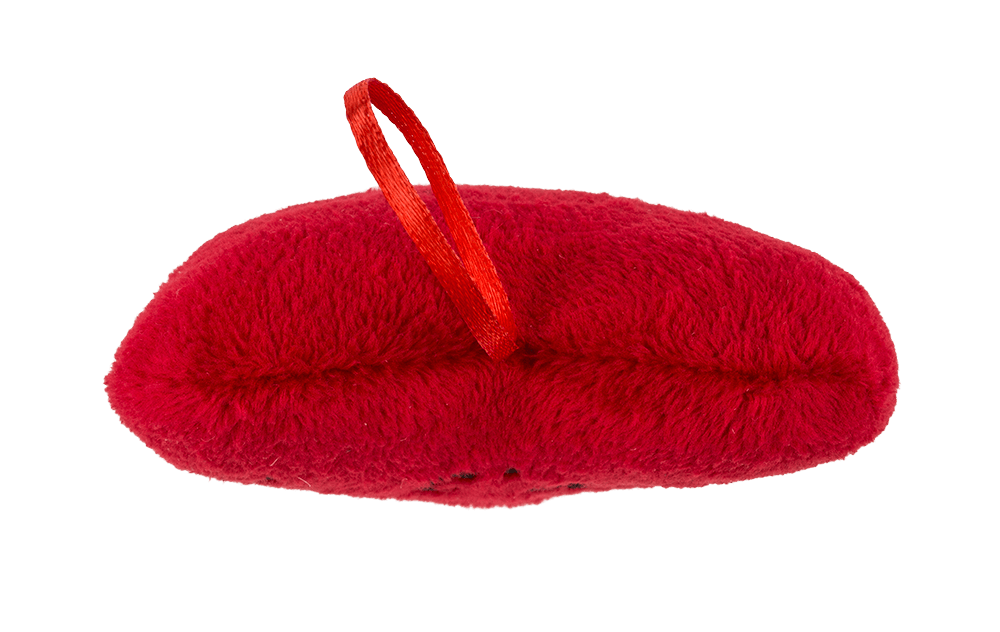 Red plush heart , Je t' aime,