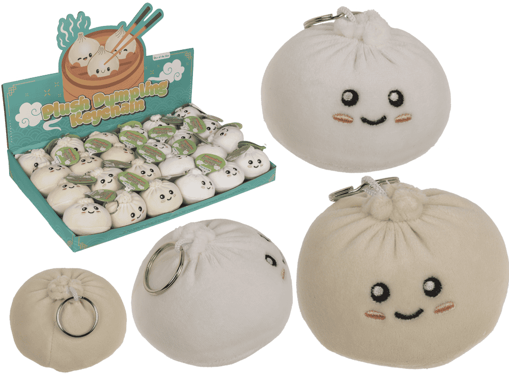 Metall-Schlüsselanhänger, Plüsch-Dumplings,