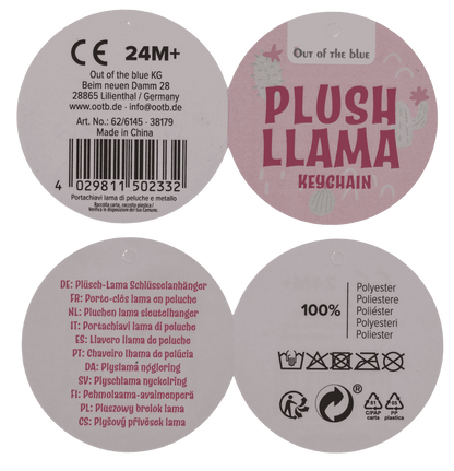 Metal keychain, Plush-Llama,