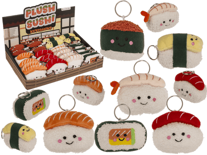 Metal keychain, Plush Sushi,