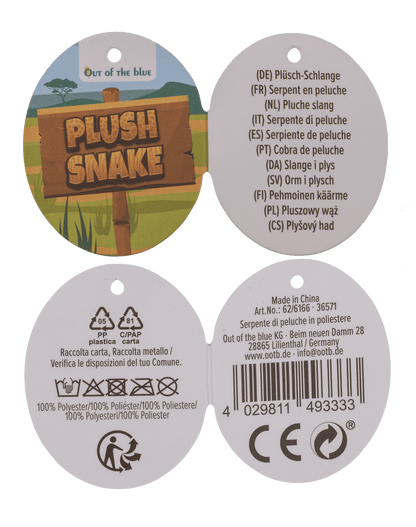 Serpiente de peluche, 114 cm de largo