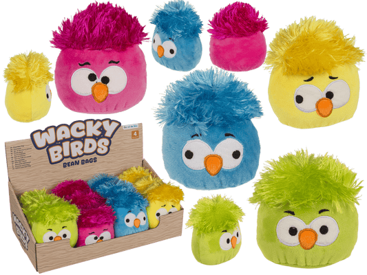Whacky birds bean bags, 11 cm,