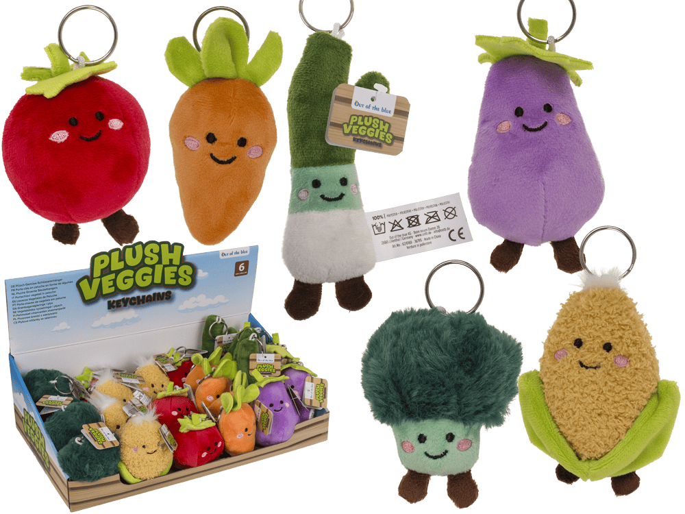 Metal keychain, plush vegetable,