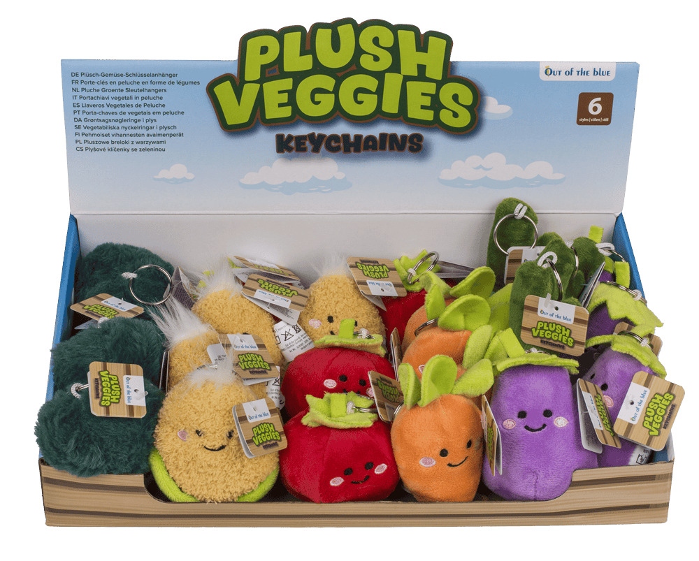 Metal keychain, plush vegetable,