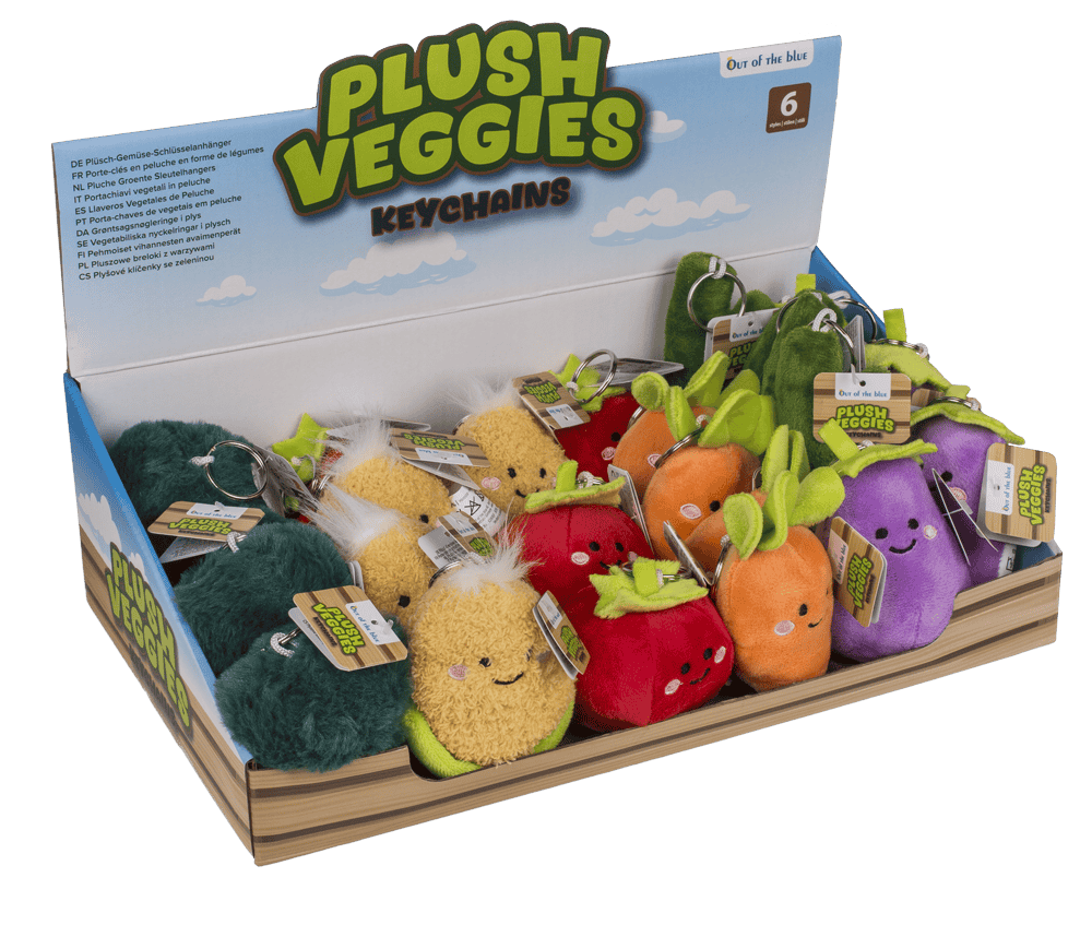 Metal keychain, plush vegetable,