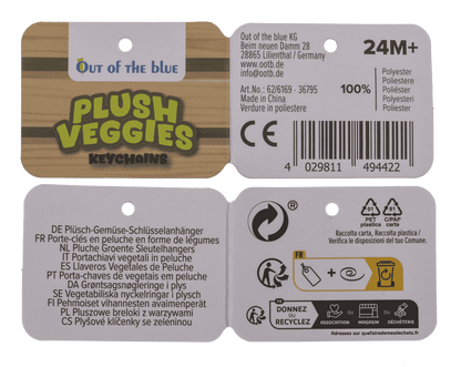 Metal keychain, plush vegetable,