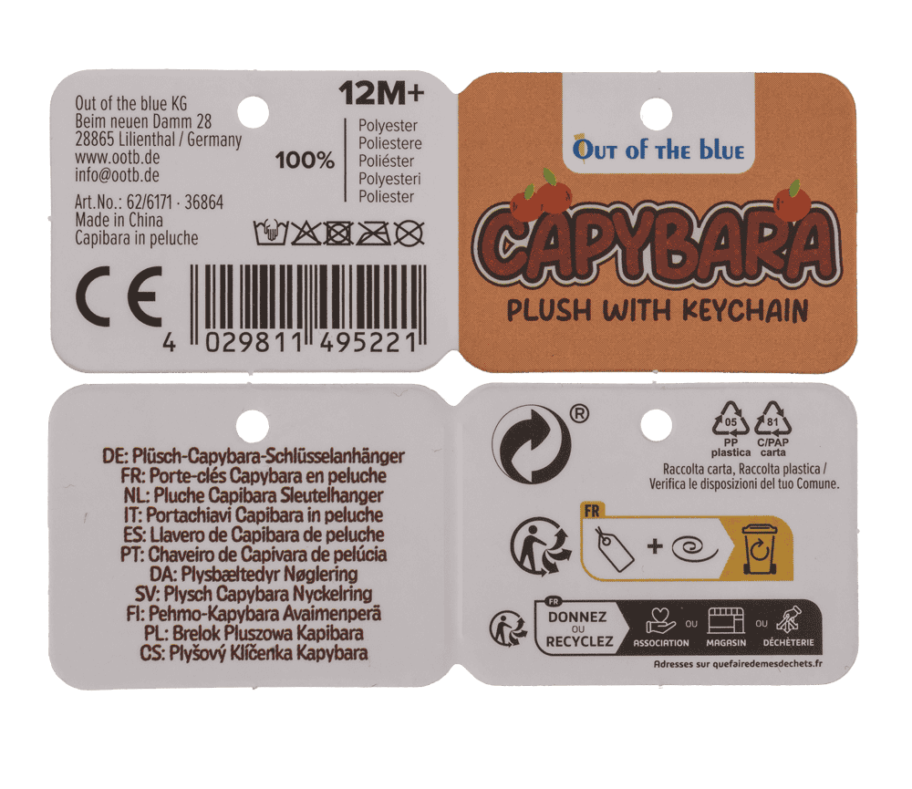 Metal keychain, Plush-Capybara,