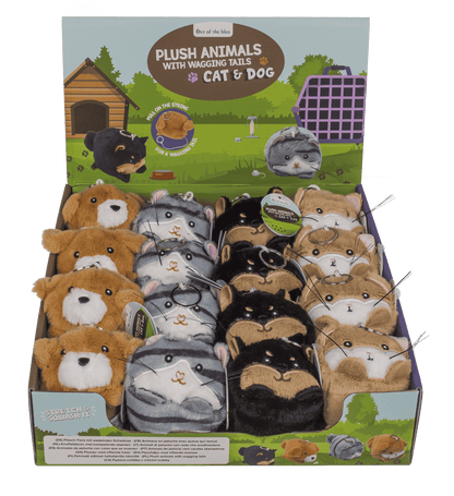 Plush Animals with wagging tails,