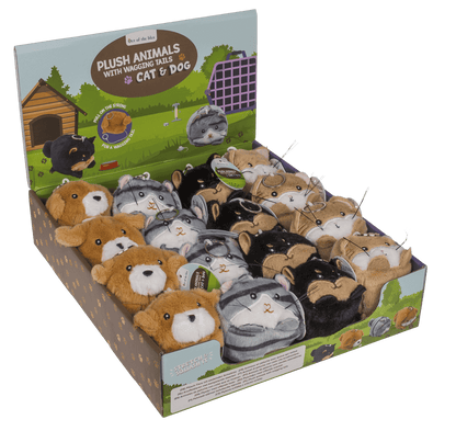 Plush Animals with wagging tails,