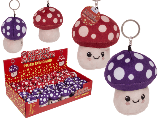 Metal keychain, Kawaii Mushroom,