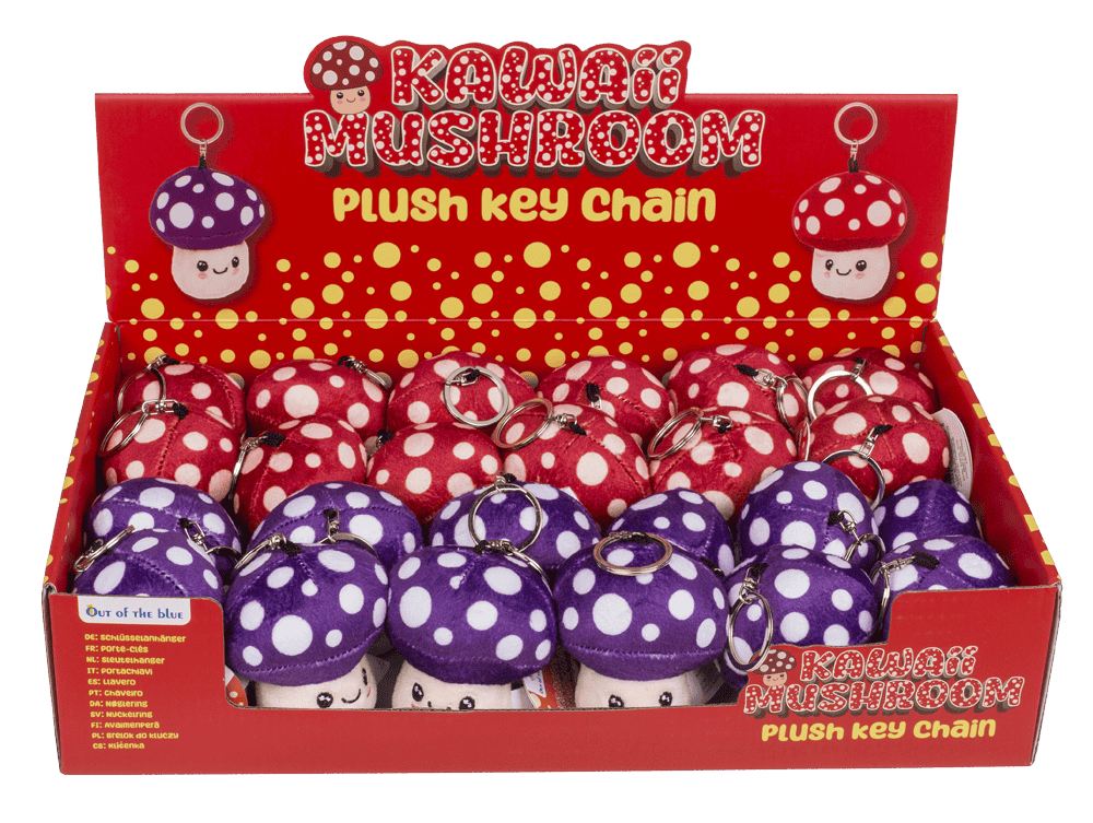 Metal keychain, Kawaii Mushroom,
