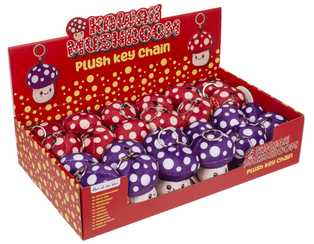 Metal keychain, Kawaii Mushroom,