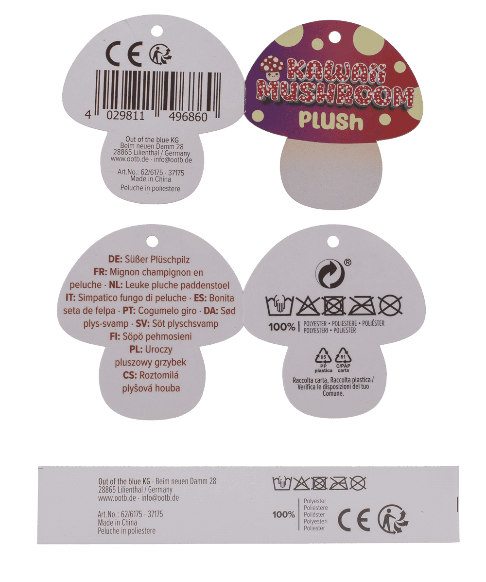 Plush Kawaii Mushroom, 20 cm,