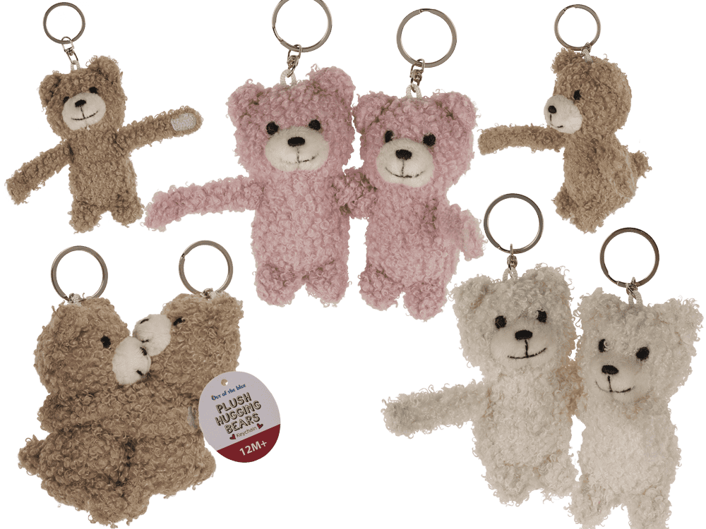Metal keychain, Bears Hugging,