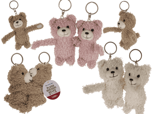 Metal keychain, Bears Hugging,
