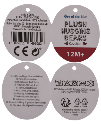 Metal keychain, Bears Hugging,