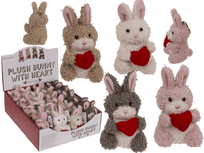 Metal keychain, rabbit with heart,