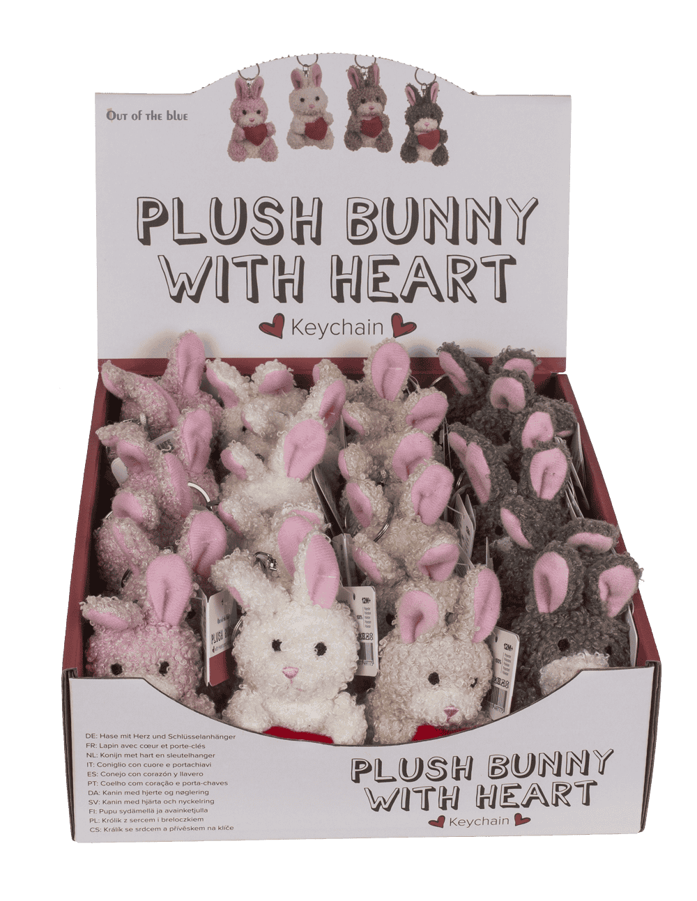 Metal keychain, rabbit with heart,