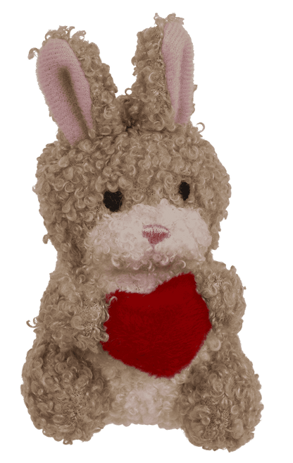 Metal keychain, rabbit with heart,