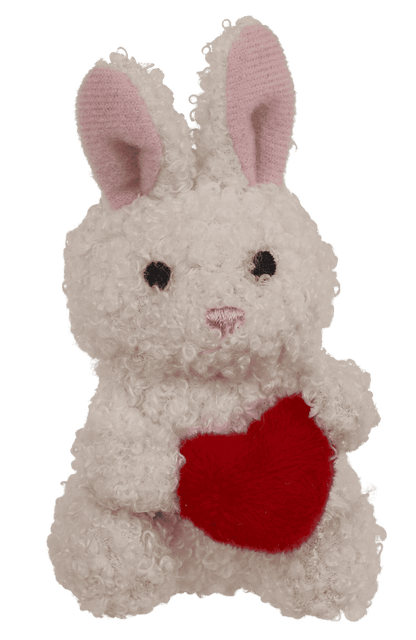 Metal keychain, rabbit with heart,